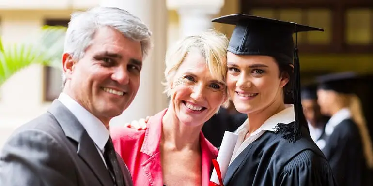 Female Graduate with Parents