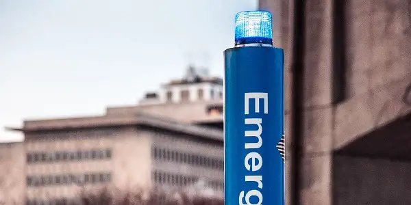 Blue Emergency Pole